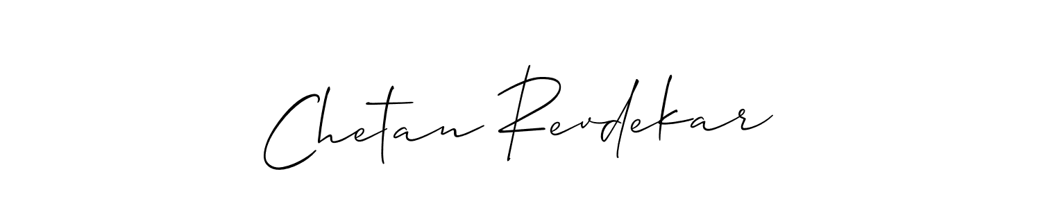 Create a beautiful signature design for name Chetan Revdekar. With this signature (Allison_Script) fonts, you can make a handwritten signature for free. Chetan Revdekar signature style 2 images and pictures png