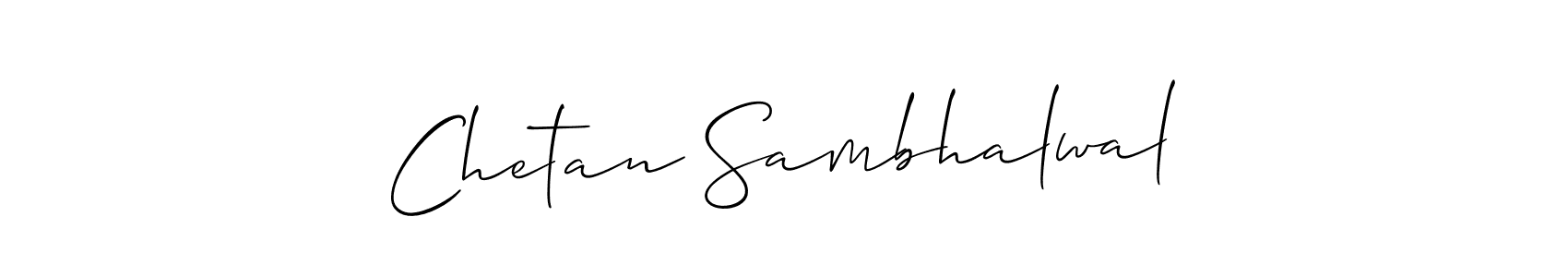 Make a beautiful signature design for name Chetan Sambhalwal. With this signature (Allison_Script) style, you can create a handwritten signature for free. Chetan Sambhalwal signature style 2 images and pictures png