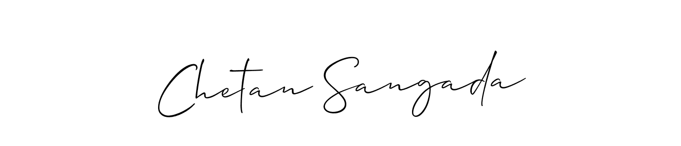 Make a beautiful signature design for name Chetan Sangada. With this signature (Allison_Script) style, you can create a handwritten signature for free. Chetan Sangada signature style 2 images and pictures png