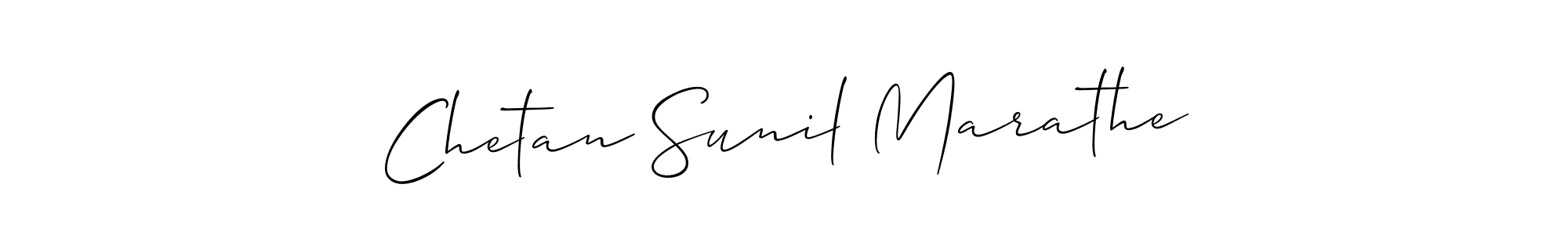 Allison_Script is a professional signature style that is perfect for those who want to add a touch of class to their signature. It is also a great choice for those who want to make their signature more unique. Get Chetan Sunil Marathe name to fancy signature for free. Chetan Sunil Marathe signature style 2 images and pictures png