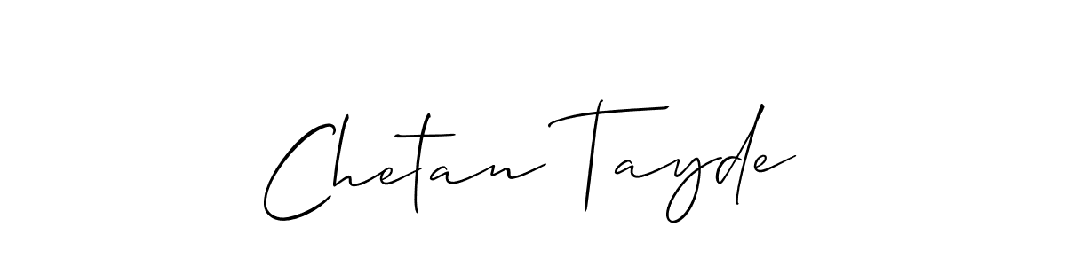 Also You can easily find your signature by using the search form. We will create Chetan Tayde name handwritten signature images for you free of cost using Allison_Script sign style. Chetan Tayde signature style 2 images and pictures png