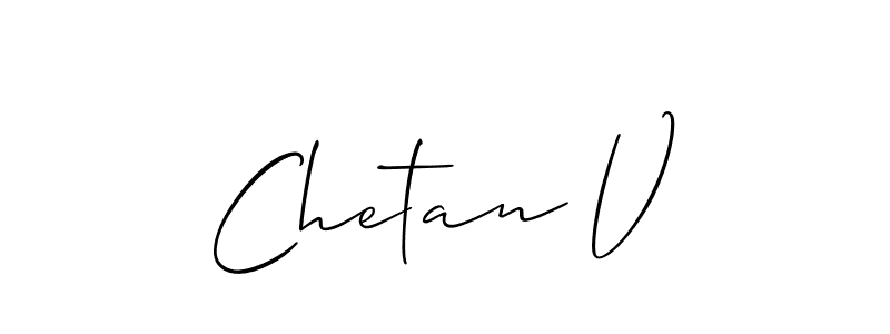 It looks lik you need a new signature style for name Chetan V. Design unique handwritten (Allison_Script) signature with our free signature maker in just a few clicks. Chetan V signature style 2 images and pictures png