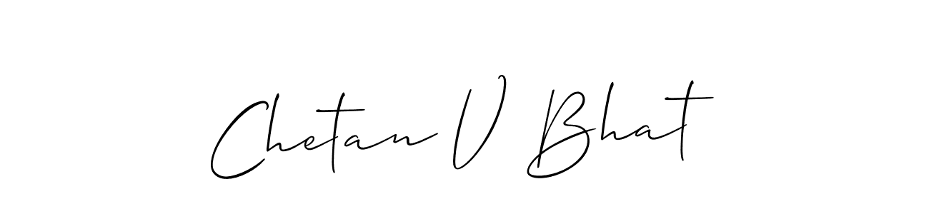 Allison_Script is a professional signature style that is perfect for those who want to add a touch of class to their signature. It is also a great choice for those who want to make their signature more unique. Get Chetan V Bhat name to fancy signature for free. Chetan V Bhat signature style 2 images and pictures png