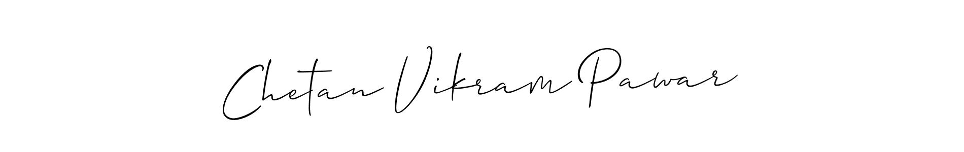 You should practise on your own different ways (Allison_Script) to write your name (Chetan Vikram Pawar) in signature. don't let someone else do it for you. Chetan Vikram Pawar signature style 2 images and pictures png