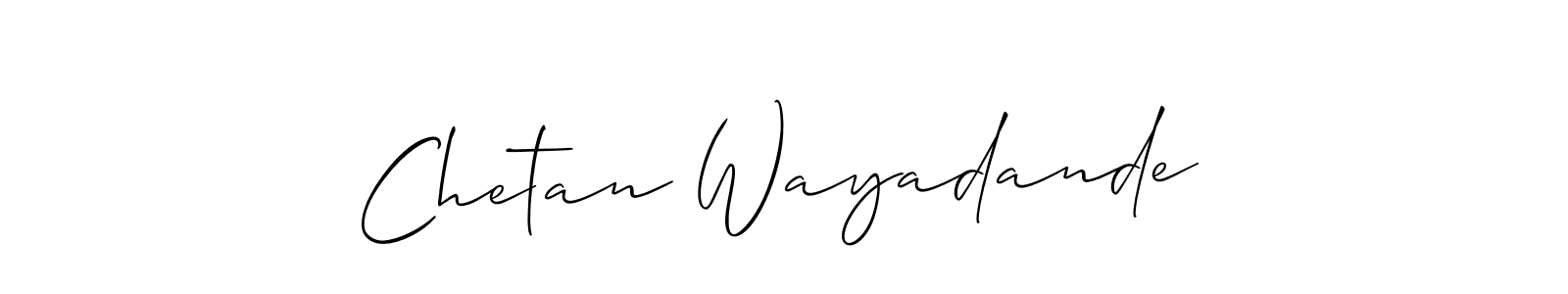 Make a short Chetan Wayadande signature style. Manage your documents anywhere anytime using Allison_Script. Create and add eSignatures, submit forms, share and send files easily. Chetan Wayadande signature style 2 images and pictures png