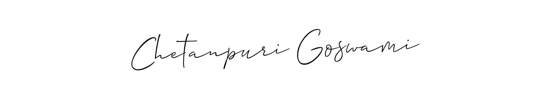 Also we have Chetanpuri Goswami name is the best signature style. Create professional handwritten signature collection using Allison_Script autograph style. Chetanpuri Goswami signature style 2 images and pictures png