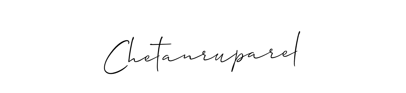 How to make Chetanruparel signature? Allison_Script is a professional autograph style. Create handwritten signature for Chetanruparel name. Chetanruparel signature style 2 images and pictures png