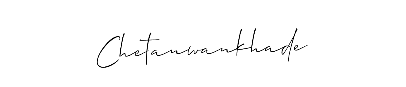 How to make Chetanwankhade name signature. Use Allison_Script style for creating short signs online. This is the latest handwritten sign. Chetanwankhade signature style 2 images and pictures png