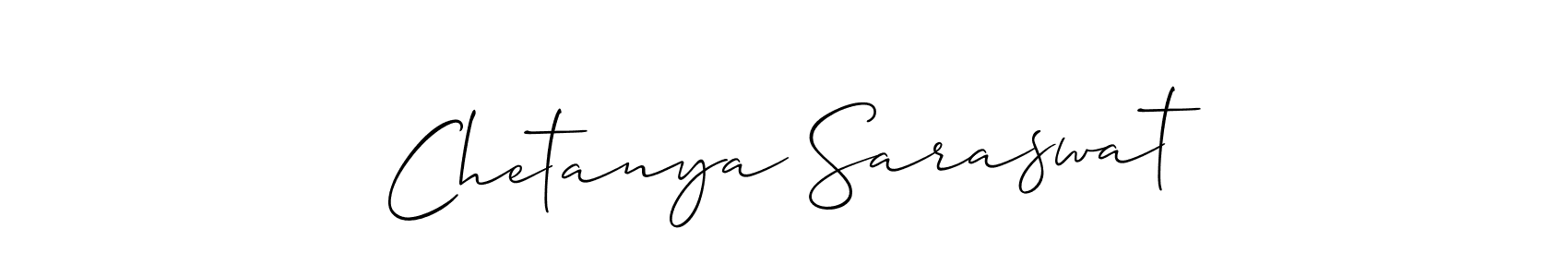 The best way (Allison_Script) to make a short signature is to pick only two or three words in your name. The name Chetanya Saraswat include a total of six letters. For converting this name. Chetanya Saraswat signature style 2 images and pictures png