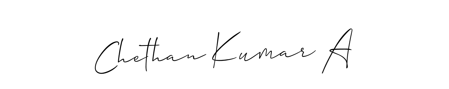 Create a beautiful signature design for name Chethan Kumar A. With this signature (Allison_Script) fonts, you can make a handwritten signature for free. Chethan Kumar A signature style 2 images and pictures png