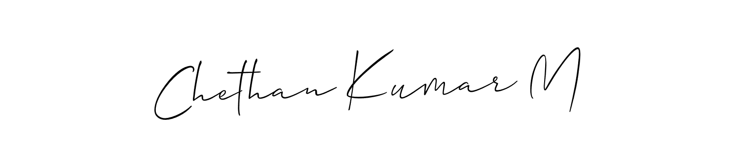 How to make Chethan Kumar M name signature. Use Allison_Script style for creating short signs online. This is the latest handwritten sign. Chethan Kumar M signature style 2 images and pictures png