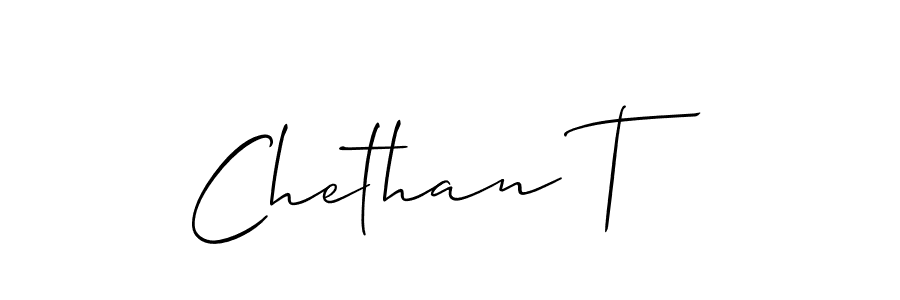 The best way (Allison_Script) to make a short signature is to pick only two or three words in your name. The name Chethan T include a total of six letters. For converting this name. Chethan T signature style 2 images and pictures png