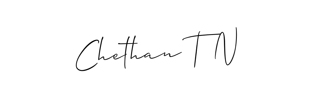 Use a signature maker to create a handwritten signature online. With this signature software, you can design (Allison_Script) your own signature for name Chethan T N. Chethan T N signature style 2 images and pictures png