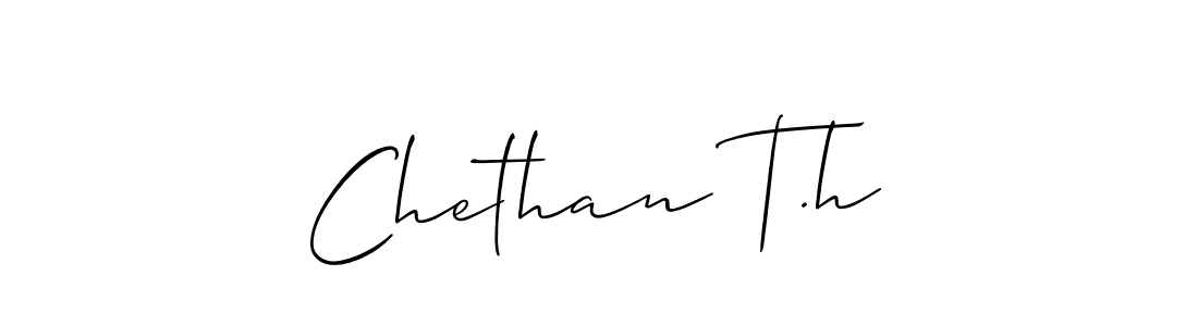 Design your own signature with our free online signature maker. With this signature software, you can create a handwritten (Allison_Script) signature for name Chethan T.h. Chethan T.h signature style 2 images and pictures png