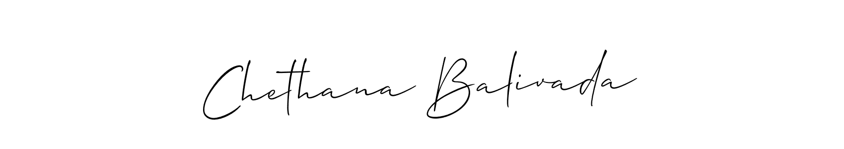Make a beautiful signature design for name Chethana Balivada. With this signature (Allison_Script) style, you can create a handwritten signature for free. Chethana Balivada signature style 2 images and pictures png