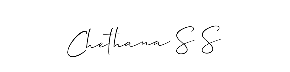 You should practise on your own different ways (Allison_Script) to write your name (Chethana S S) in signature. don't let someone else do it for you. Chethana S S signature style 2 images and pictures png