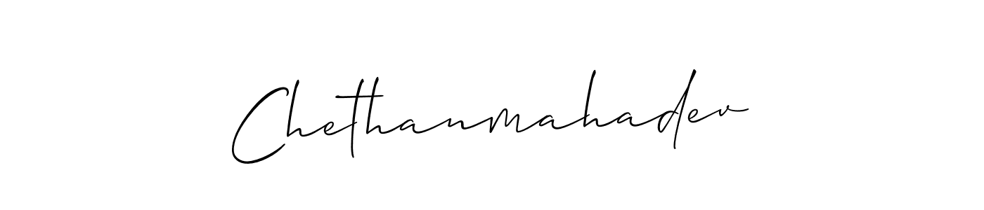 How to make Chethanmahadev signature? Allison_Script is a professional autograph style. Create handwritten signature for Chethanmahadev name. Chethanmahadev signature style 2 images and pictures png
