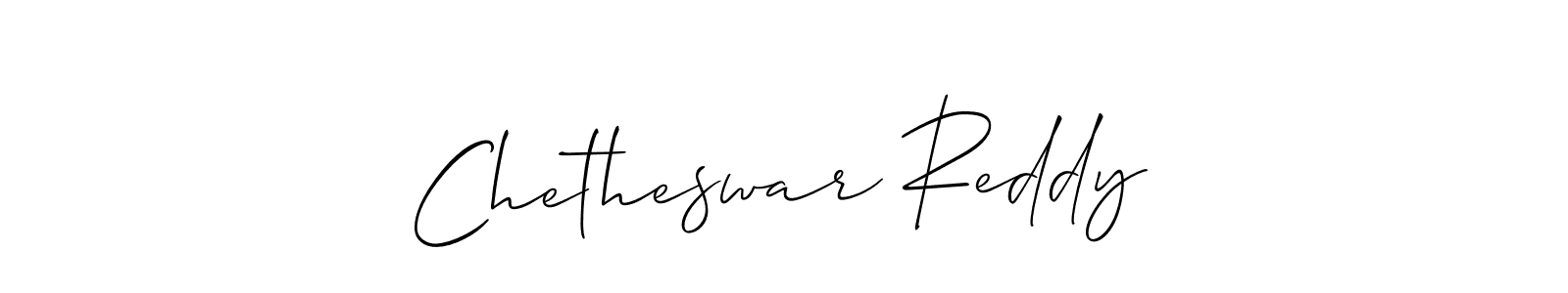Make a short Chetheswar Reddy signature style. Manage your documents anywhere anytime using Allison_Script. Create and add eSignatures, submit forms, share and send files easily. Chetheswar Reddy signature style 2 images and pictures png