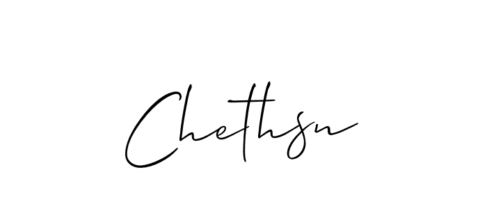 Create a beautiful signature design for name Chethsn. With this signature (Allison_Script) fonts, you can make a handwritten signature for free. Chethsn signature style 2 images and pictures png