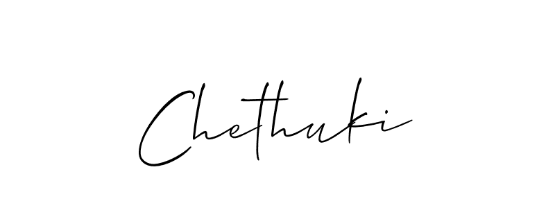 Design your own signature with our free online signature maker. With this signature software, you can create a handwritten (Allison_Script) signature for name Chethuki. Chethuki signature style 2 images and pictures png