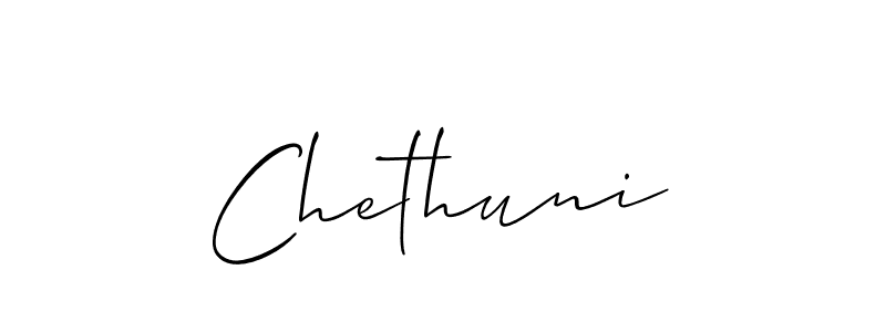 Also we have Chethuni name is the best signature style. Create professional handwritten signature collection using Allison_Script autograph style. Chethuni signature style 2 images and pictures png