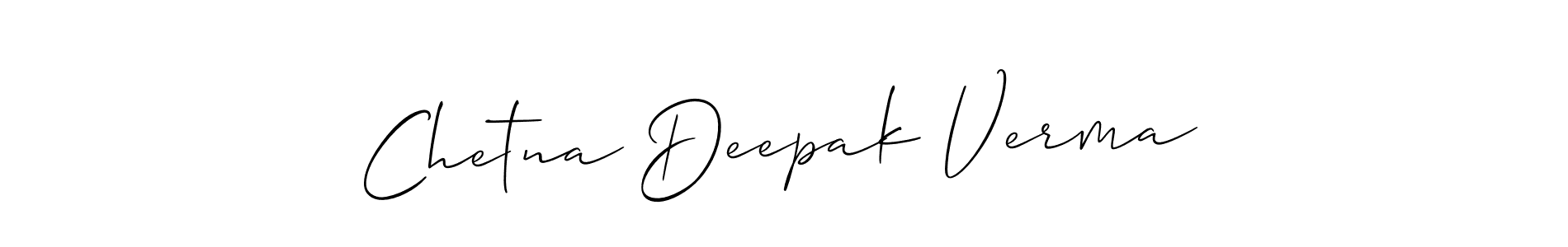 You should practise on your own different ways (Allison_Script) to write your name (Chetna Deepak Verma) in signature. don't let someone else do it for you. Chetna Deepak Verma signature style 2 images and pictures png
