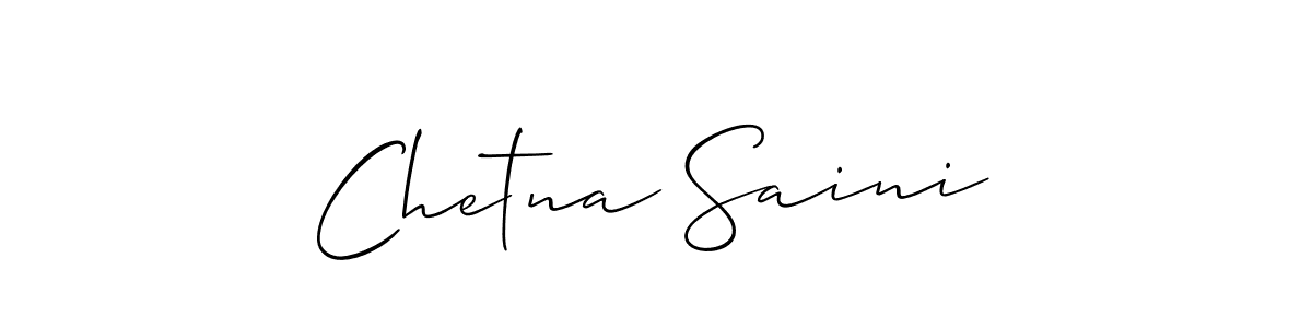 The best way (Allison_Script) to make a short signature is to pick only two or three words in your name. The name Chetna Saini include a total of six letters. For converting this name. Chetna Saini signature style 2 images and pictures png