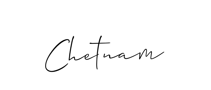 Design your own signature with our free online signature maker. With this signature software, you can create a handwritten (Allison_Script) signature for name Chetnam. Chetnam signature style 2 images and pictures png