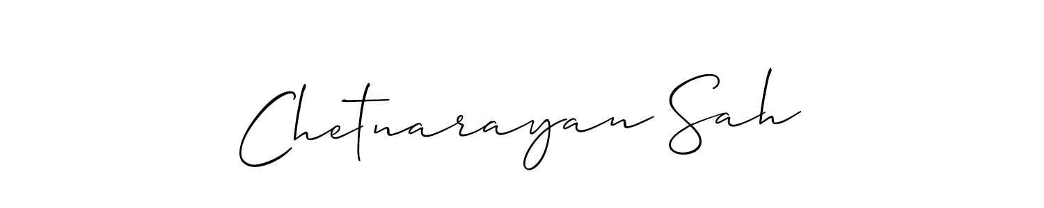 Create a beautiful signature design for name Chetnarayan Sah. With this signature (Allison_Script) fonts, you can make a handwritten signature for free. Chetnarayan Sah signature style 2 images and pictures png