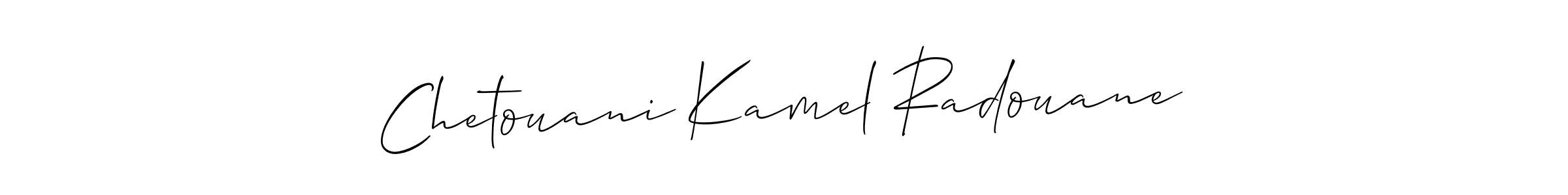 How to make Chetouani Kamel Radouane name signature. Use Allison_Script style for creating short signs online. This is the latest handwritten sign. Chetouani Kamel Radouane signature style 2 images and pictures png