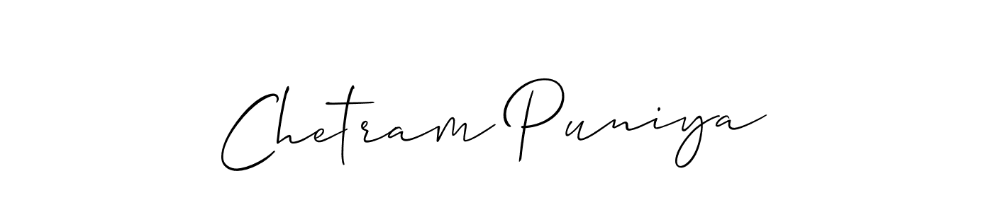 Also we have Chetram Puniya name is the best signature style. Create professional handwritten signature collection using Allison_Script autograph style. Chetram Puniya signature style 2 images and pictures png