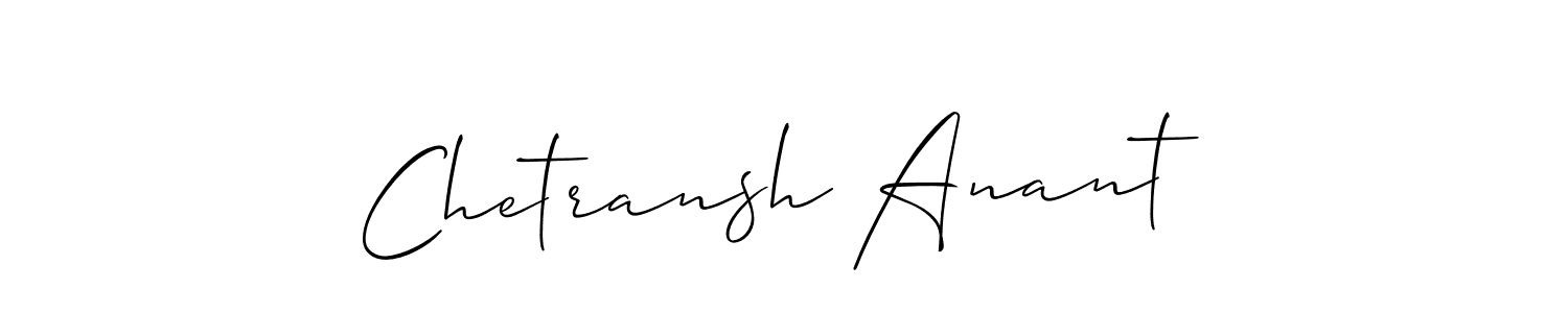 Use a signature maker to create a handwritten signature online. With this signature software, you can design (Allison_Script) your own signature for name Chetransh Anant. Chetransh Anant signature style 2 images and pictures png