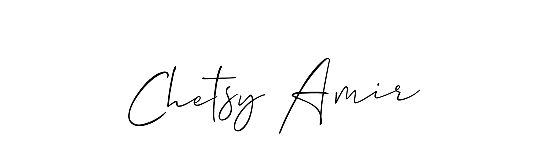 Create a beautiful signature design for name Chetsy Amir. With this signature (Allison_Script) fonts, you can make a handwritten signature for free. Chetsy Amir signature style 2 images and pictures png