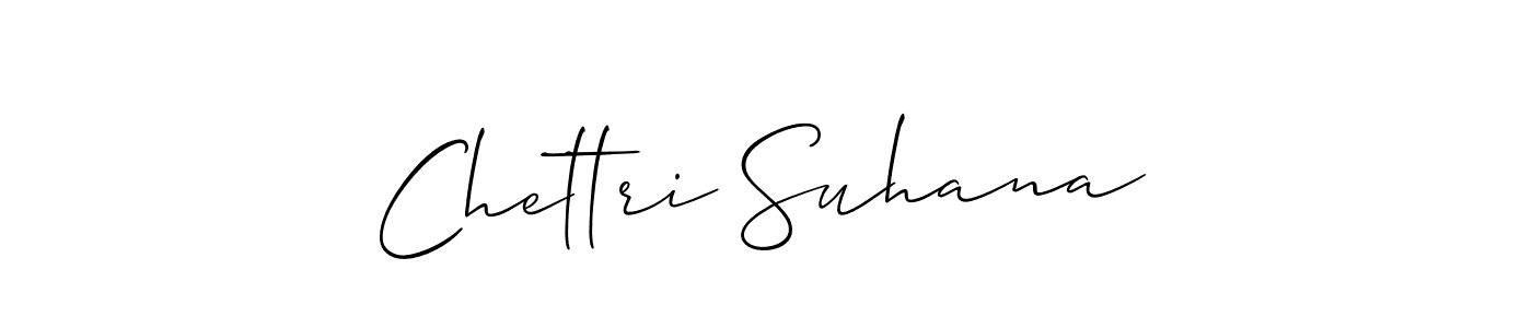 Design your own signature with our free online signature maker. With this signature software, you can create a handwritten (Allison_Script) signature for name Chettri Suhana. Chettri Suhana signature style 2 images and pictures png