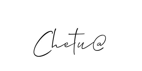 Similarly Allison_Script is the best handwritten signature design. Signature creator online .You can use it as an online autograph creator for name Chetu@. Chetu@ signature style 2 images and pictures png