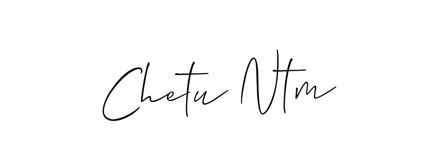 The best way (Allison_Script) to make a short signature is to pick only two or three words in your name. The name Chetu Ntm include a total of six letters. For converting this name. Chetu Ntm signature style 2 images and pictures png