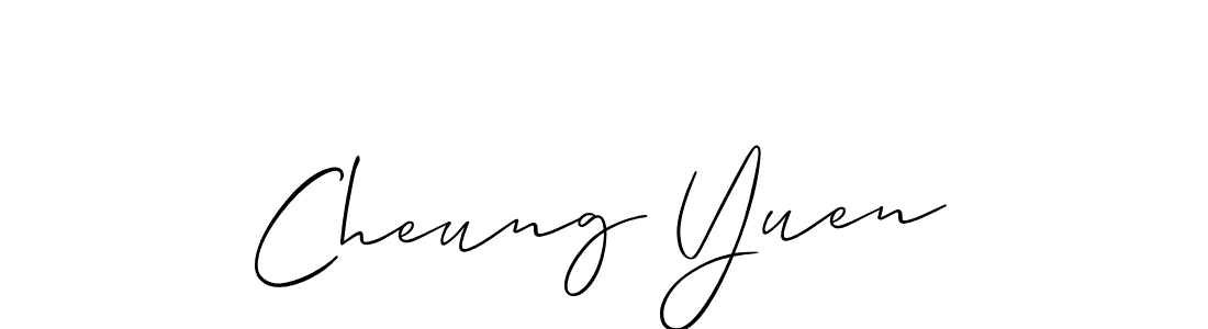 Use a signature maker to create a handwritten signature online. With this signature software, you can design (Allison_Script) your own signature for name Cheung Yuen. Cheung Yuen signature style 2 images and pictures png