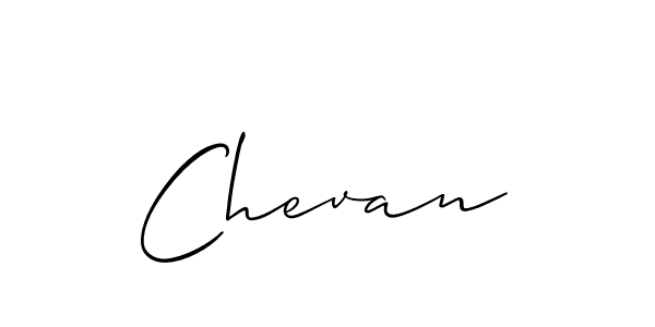 Use a signature maker to create a handwritten signature online. With this signature software, you can design (Allison_Script) your own signature for name Chevan. Chevan signature style 2 images and pictures png