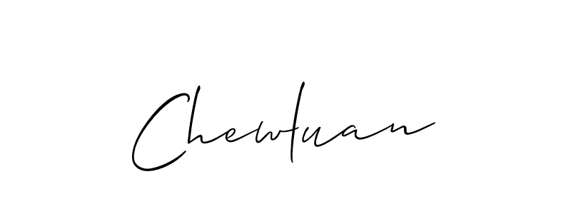 Chewluan stylish signature style. Best Handwritten Sign (Allison_Script) for my name. Handwritten Signature Collection Ideas for my name Chewluan. Chewluan signature style 2 images and pictures png