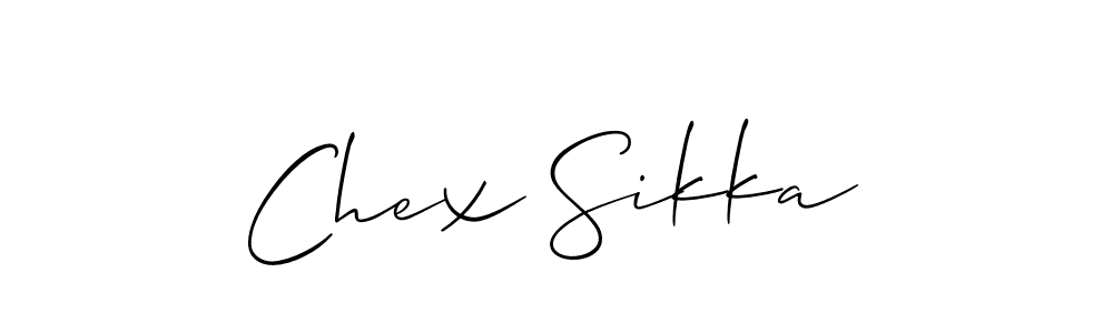 You should practise on your own different ways (Allison_Script) to write your name (Chex Sikka) in signature. don't let someone else do it for you. Chex Sikka signature style 2 images and pictures png