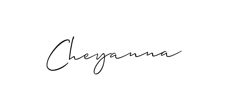 Make a beautiful signature design for name Cheyanna. With this signature (Allison_Script) style, you can create a handwritten signature for free. Cheyanna signature style 2 images and pictures png