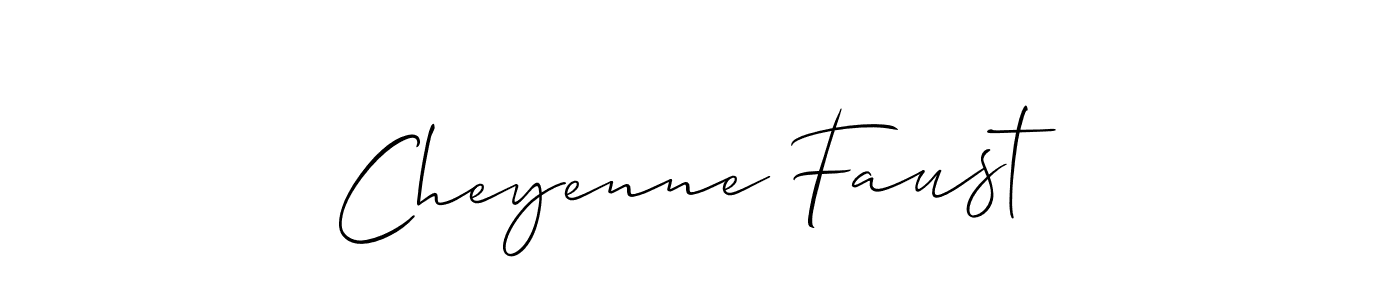The best way (Allison_Script) to make a short signature is to pick only two or three words in your name. The name Cheyenne Faust include a total of six letters. For converting this name. Cheyenne Faust signature style 2 images and pictures png