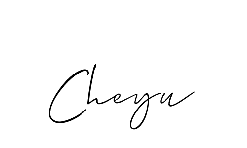 Create a beautiful signature design for name Cheyu. With this signature (Allison_Script) fonts, you can make a handwritten signature for free. Cheyu signature style 2 images and pictures png