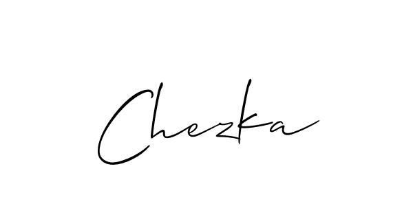 How to make Chezka signature? Allison_Script is a professional autograph style. Create handwritten signature for Chezka name. Chezka signature style 2 images and pictures png