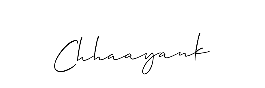 Create a beautiful signature design for name Chhaayank. With this signature (Allison_Script) fonts, you can make a handwritten signature for free. Chhaayank signature style 2 images and pictures png