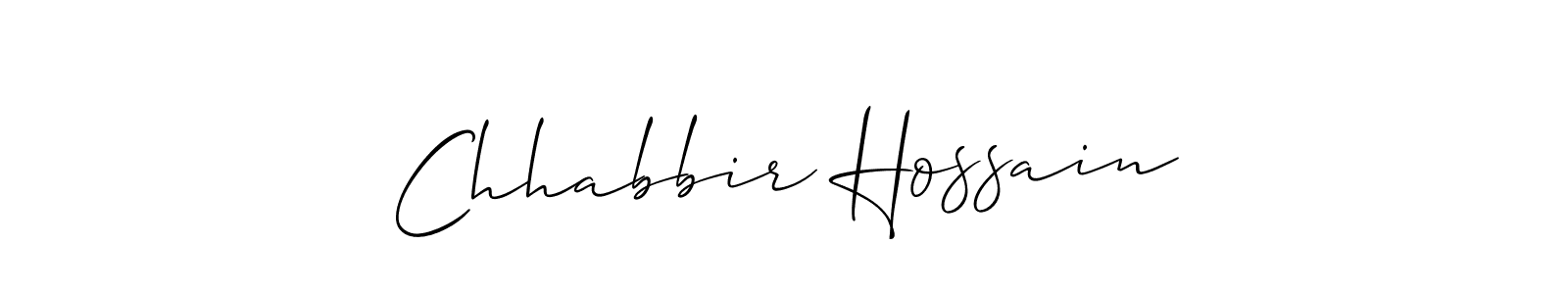 if you are searching for the best signature style for your name Chhabbir Hossain. so please give up your signature search. here we have designed multiple signature styles  using Allison_Script. Chhabbir Hossain signature style 2 images and pictures png