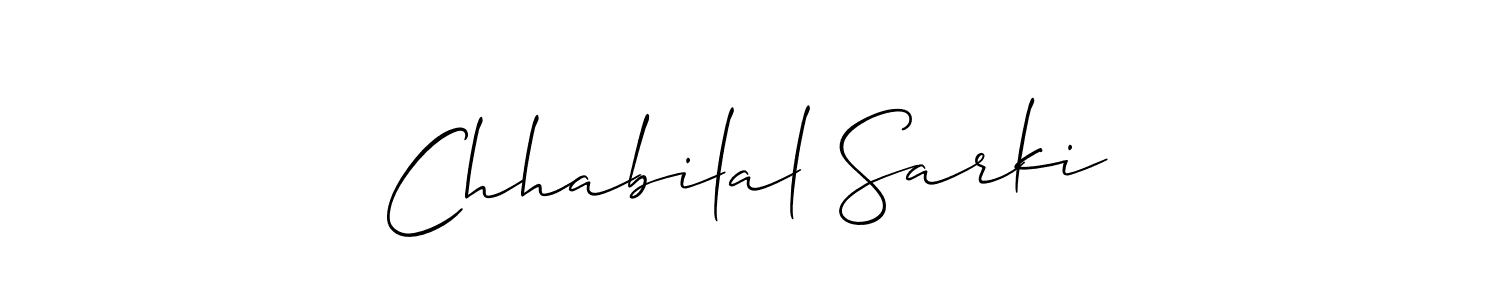 if you are searching for the best signature style for your name Chhabilal Sarki. so please give up your signature search. here we have designed multiple signature styles  using Allison_Script. Chhabilal Sarki signature style 2 images and pictures png