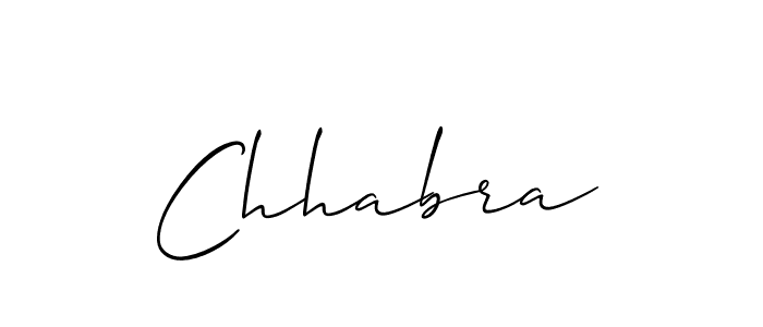 How to make Chhabra signature? Allison_Script is a professional autograph style. Create handwritten signature for Chhabra name. Chhabra signature style 2 images and pictures png