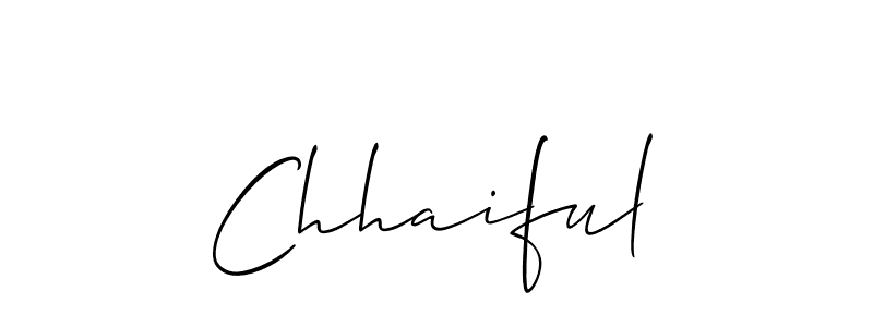 Use a signature maker to create a handwritten signature online. With this signature software, you can design (Allison_Script) your own signature for name Chhaiful. Chhaiful signature style 2 images and pictures png