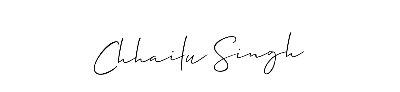 Make a beautiful signature design for name Chhailu Singh. With this signature (Allison_Script) style, you can create a handwritten signature for free. Chhailu Singh signature style 2 images and pictures png